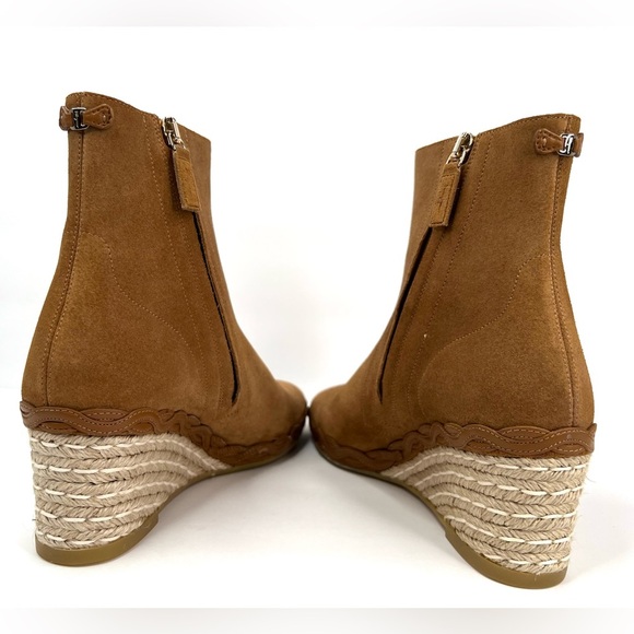SALVATORE FERRAGAMO CANARIA CROSTA ESPADRILLE WEDGE SUEDE BOOTIES SIZE 6 - Picture 9 of 11